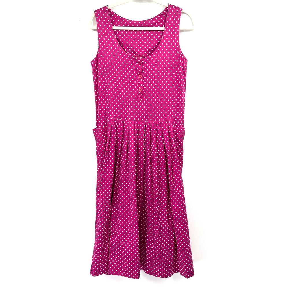 Vintage Laura Ashley‎ twee 90s indie pop sleaze grunge pink polkadot dress 12